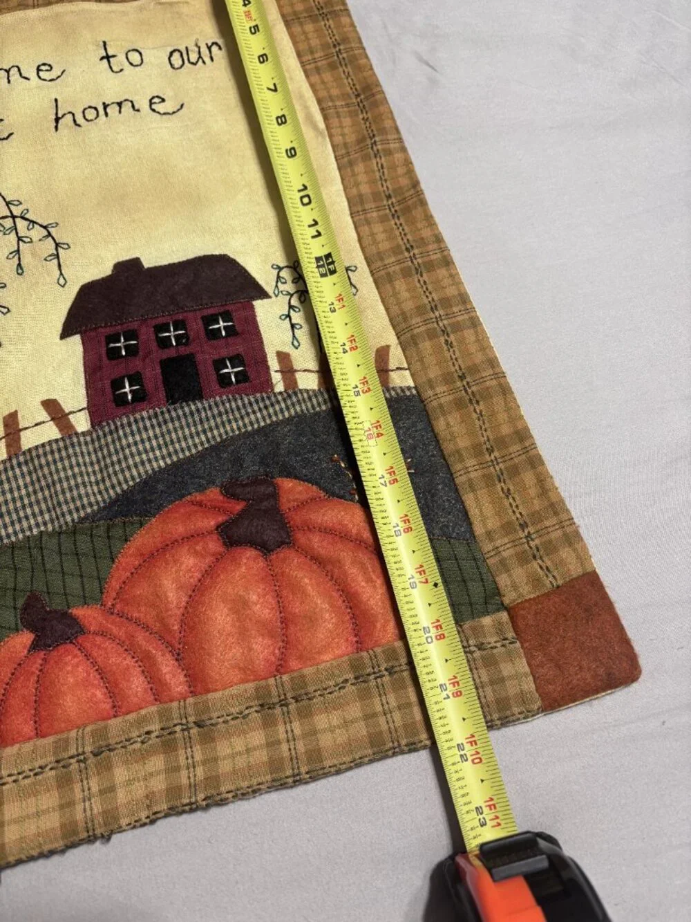 Rustic Harvest Home Fall Wall Hanging Tapestry Pumpkin Farmhouse Cottagecore